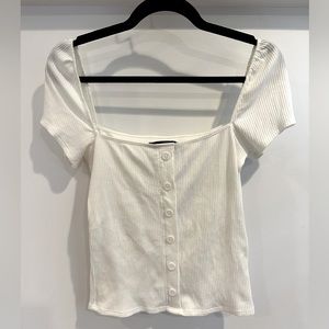 Reformation Button-front Tee Cap Sleeve